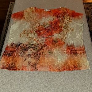 Women's dressy flowered blouse by Dressbarn size 1x